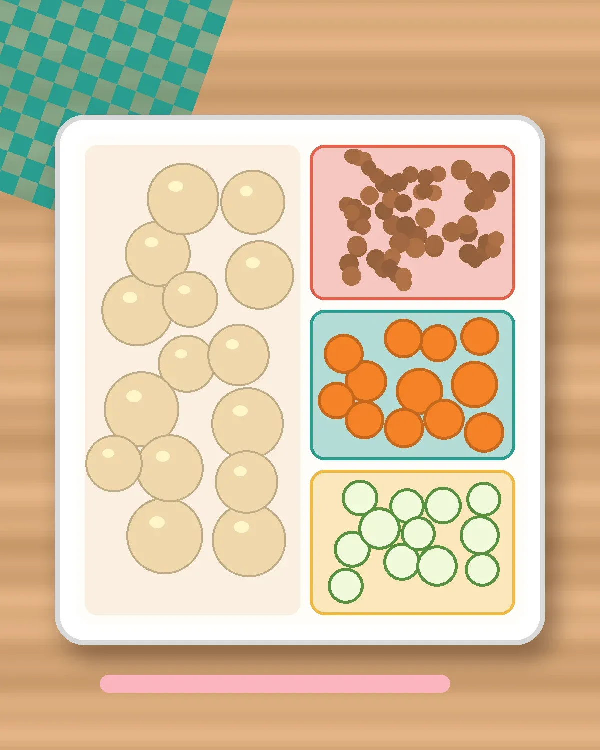 Illustration of Hummus & Veggie Wrap in a colourful bento box