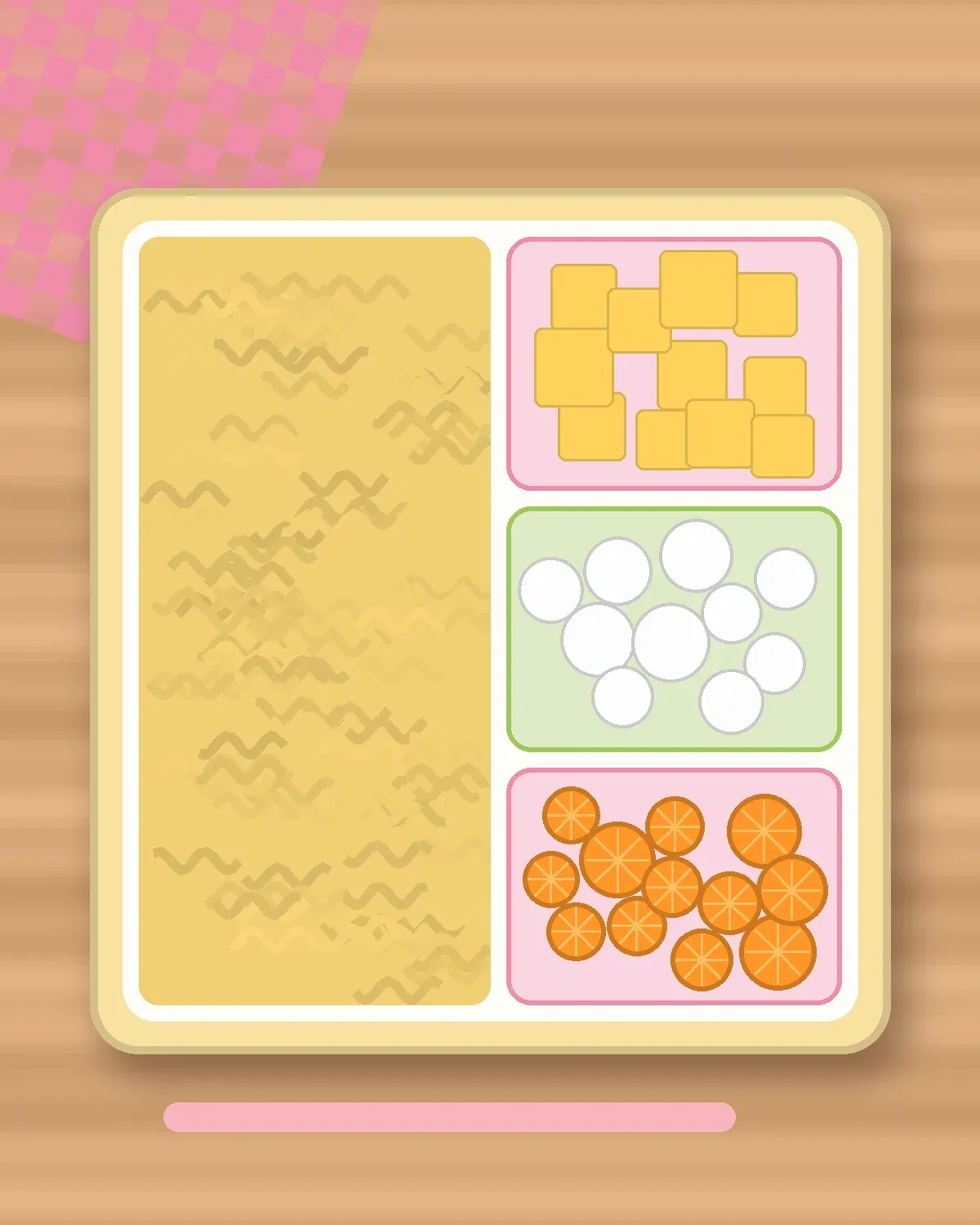 Illustration of Mac & Cheese Cups in a colourful bento box