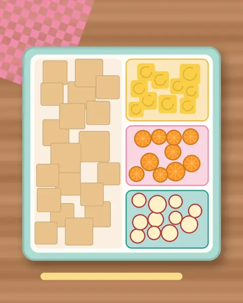 Illustration of Egg Mayo Sandwich in a colourful bento box