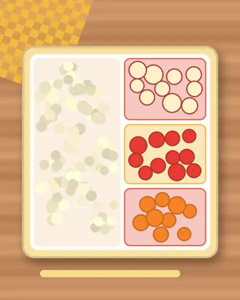 Illustration of Homemade Popcorn in a colourful bento box